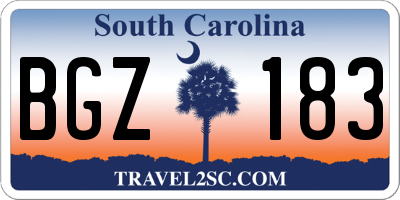 SC license plate BGZ183