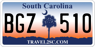 SC license plate BGZ510