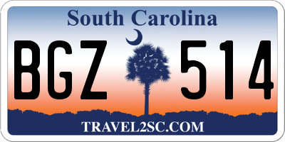 SC license plate BGZ514