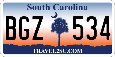 SC license plate BGZ534