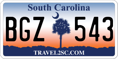 SC license plate BGZ543