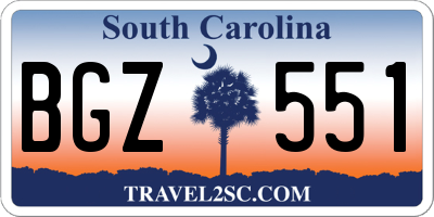 SC license plate BGZ551