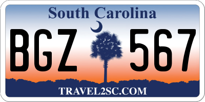 SC license plate BGZ567