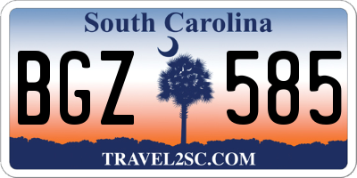 SC license plate BGZ585