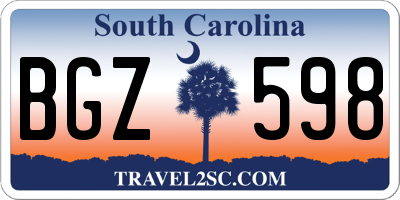 SC license plate BGZ598