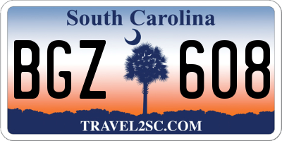 SC license plate BGZ608