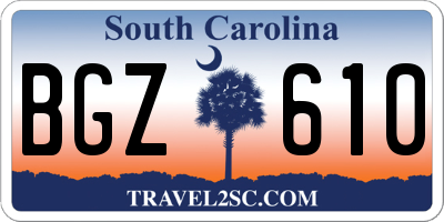 SC license plate BGZ610