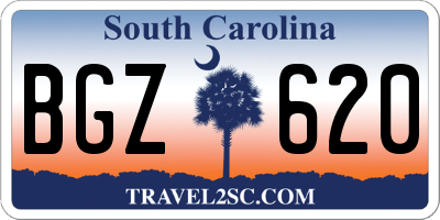 SC license plate BGZ620