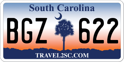 SC license plate BGZ622