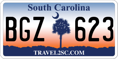 SC license plate BGZ623