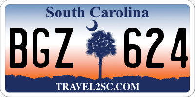 SC license plate BGZ624
