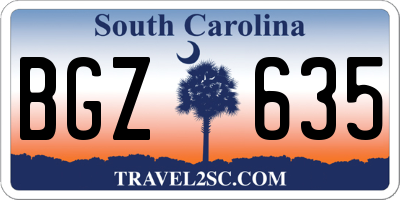 SC license plate BGZ635