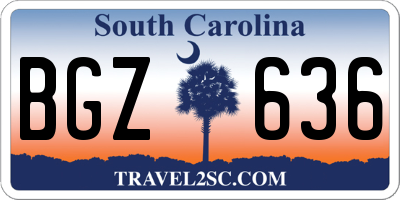 SC license plate BGZ636