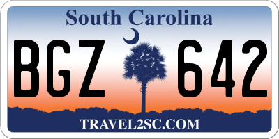 SC license plate BGZ642