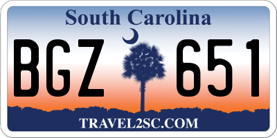 SC license plate BGZ651
