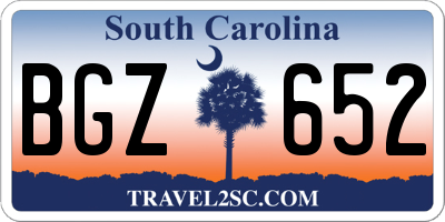 SC license plate BGZ652