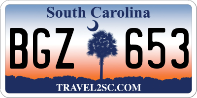 SC license plate BGZ653