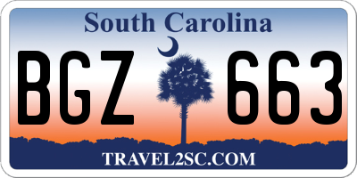 SC license plate BGZ663