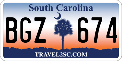 SC license plate BGZ674