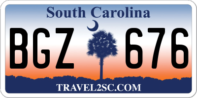 SC license plate BGZ676