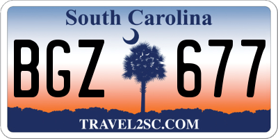 SC license plate BGZ677
