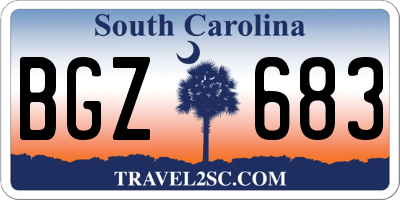 SC license plate BGZ683