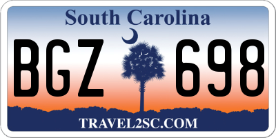 SC license plate BGZ698