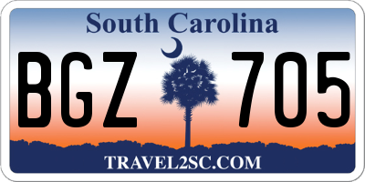 SC license plate BGZ705