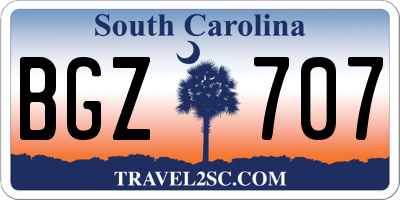 SC license plate BGZ707