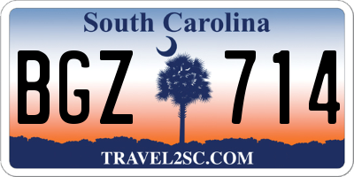 SC license plate BGZ714