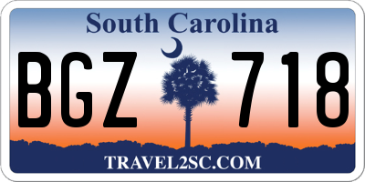 SC license plate BGZ718