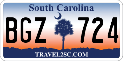 SC license plate BGZ724
