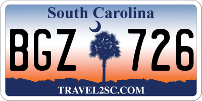 SC license plate BGZ726
