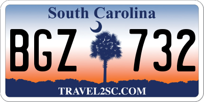 SC license plate BGZ732