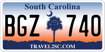 SC license plate BGZ740