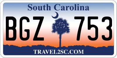 SC license plate BGZ753