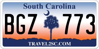 SC license plate BGZ773