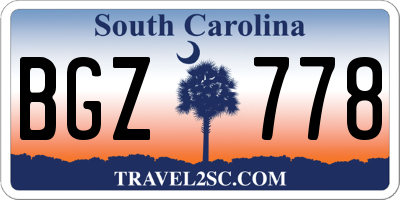 SC license plate BGZ778