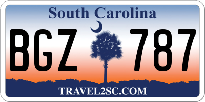 SC license plate BGZ787
