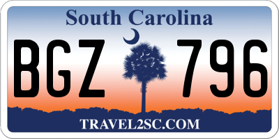SC license plate BGZ796