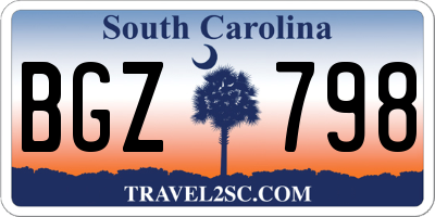SC license plate BGZ798