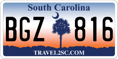 SC license plate BGZ816