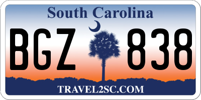 SC license plate BGZ838