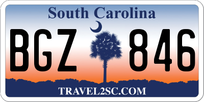 SC license plate BGZ846