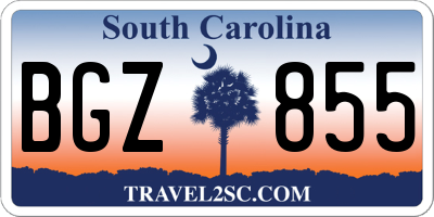 SC license plate BGZ855
