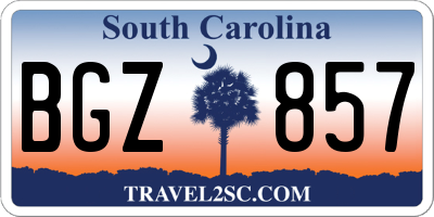 SC license plate BGZ857