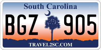 SC license plate BGZ905