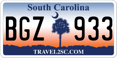 SC license plate BGZ933