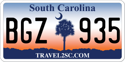 SC license plate BGZ935