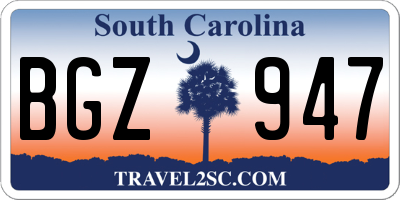 SC license plate BGZ947